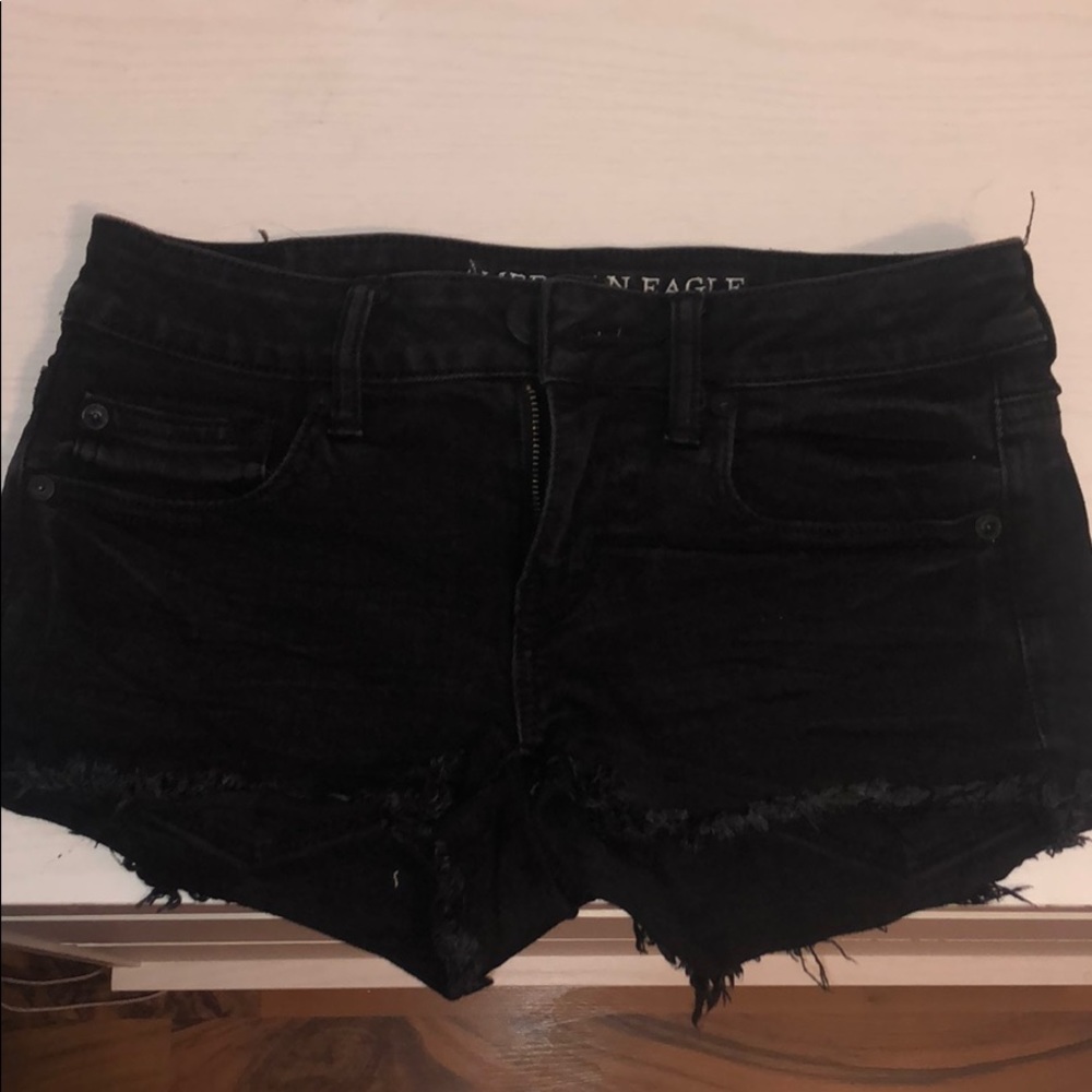 American Eagle black jean shorts